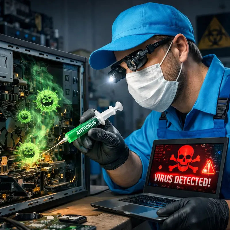 Лечение компьютера от вирусов в Прокопьевске на дому